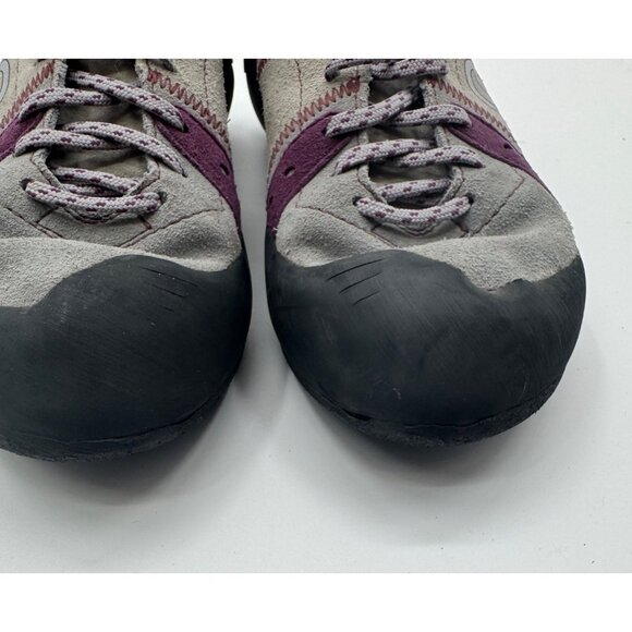Scarpa Helix Rock Climbing Shoes EU 39 US 7.5 Purple & Gray Leather Rubber Sole - Picture 5 of 10